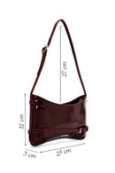 Women's Claret Red Patent Leather Shoulder Bag | Derimod