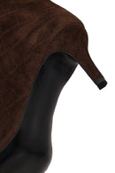 Woman Brown Thin-Heeled Leather Boots | Derimod