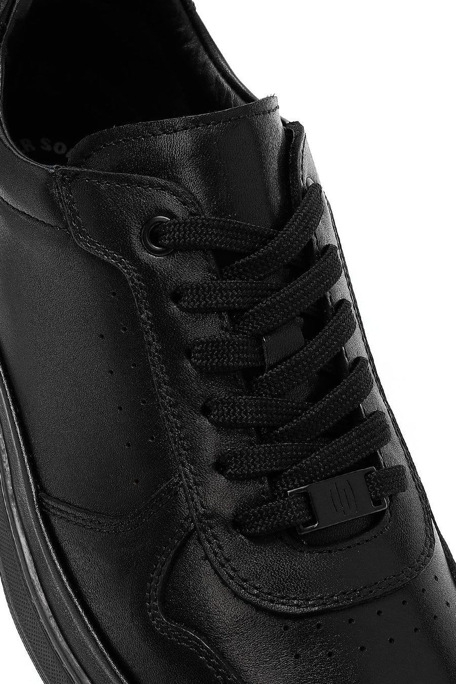 Men's Black Lace-up Leather Casual Shoes