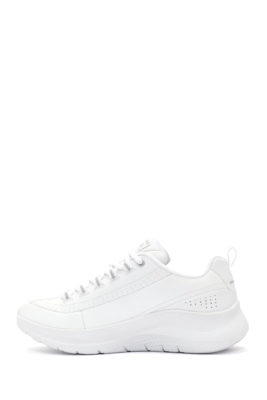 Skechers Women's White Arch Fit Lace-Up Chunky Sole Sneakers