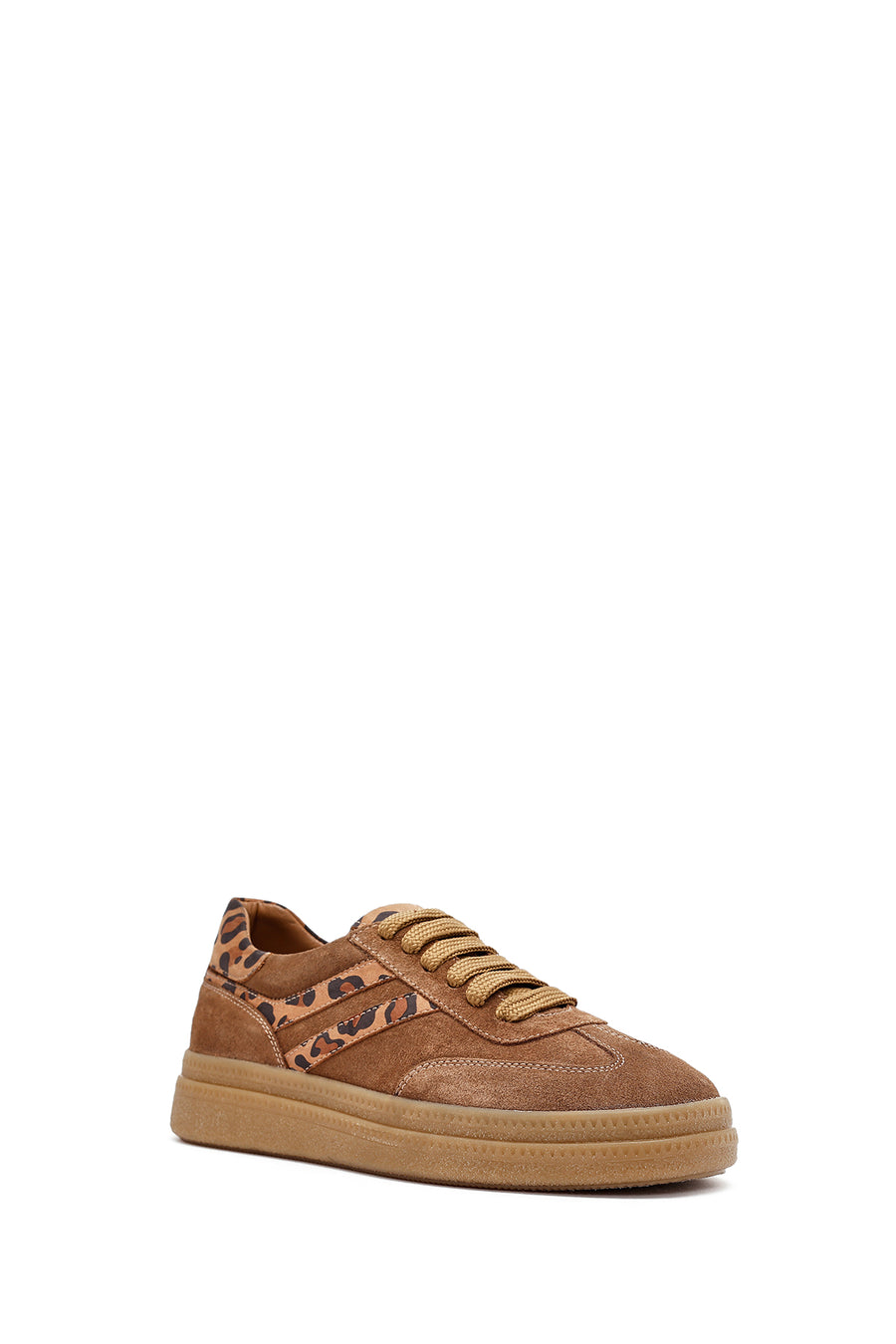 Kadın Taba Bağcıklı Süet Deri Sneaker