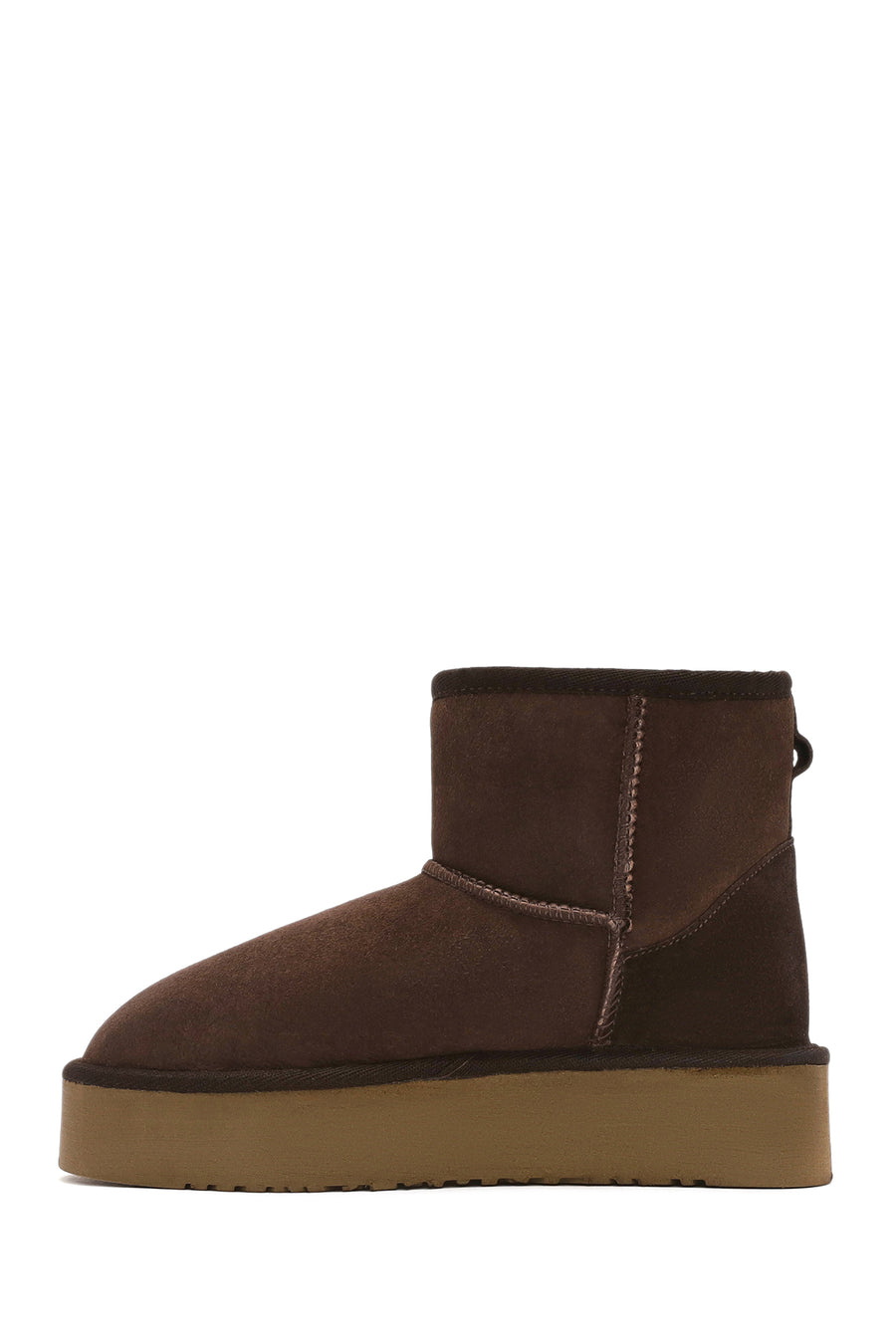 Women's Brown Thick Sole Suede Leather Boots