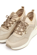 Kadın Bej Bağcıklı Dolgu Topuklu Sneaker | Derimod