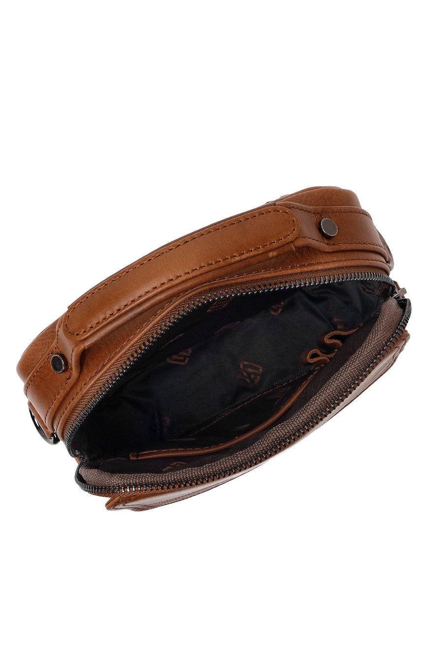 Male Brown Long Strap Leather Handbag