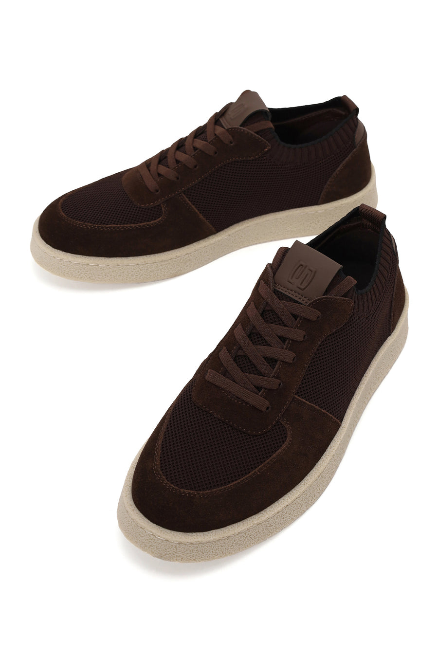 Erkek Kahverengi Bağcıklı Süet Deri Sneaker