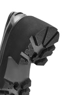 Women's Black Thick Heeled Leather Masculine Loafer | Derimod