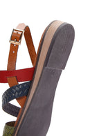 Women's Multicolored Leather Bodrum Sandals | Derimod