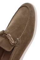 Men's Beige Tassel Suede Leather Casual Loafer | Derimod