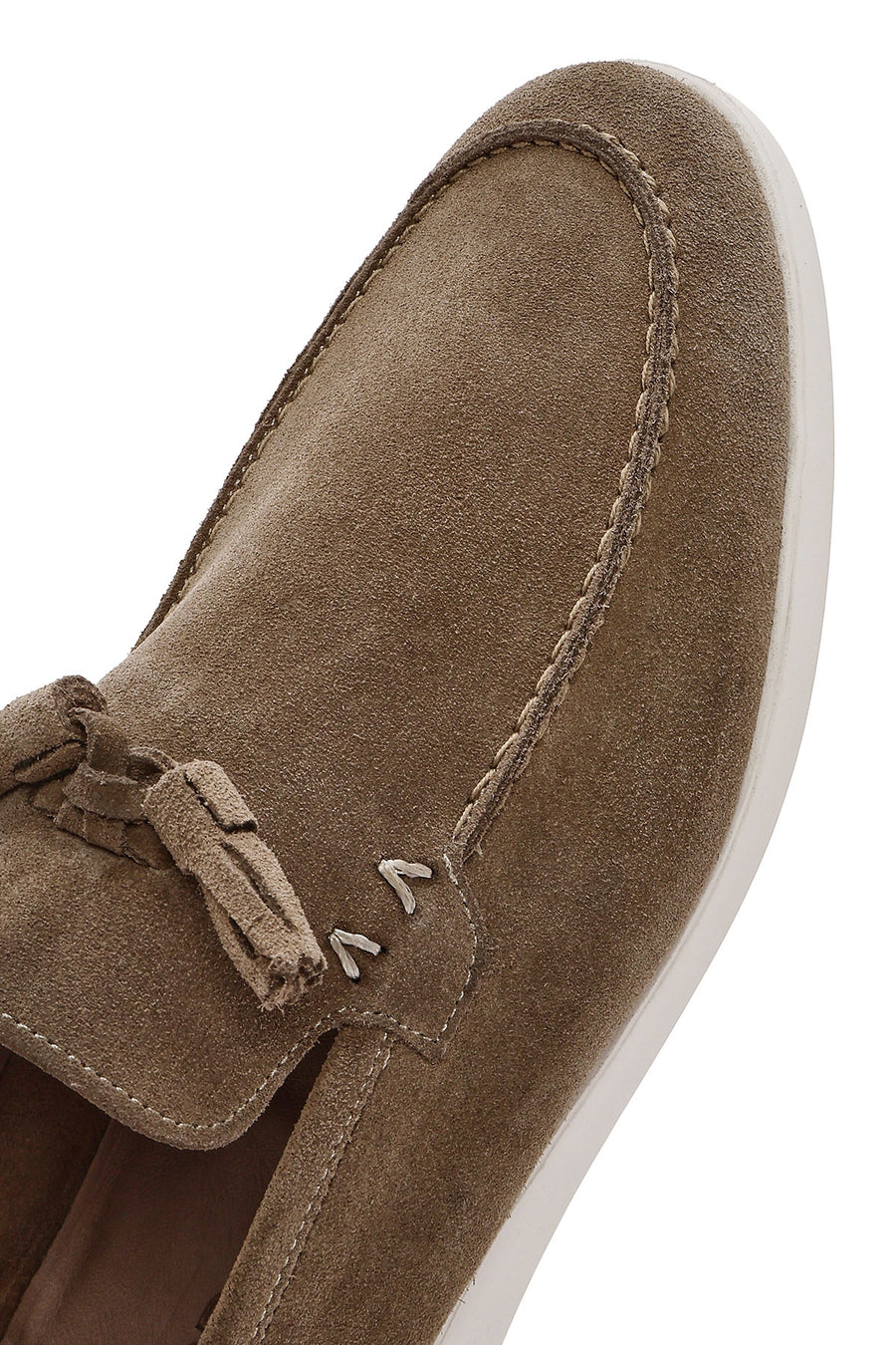 Men's Beige Tassel Suede Leather Casual Loafer