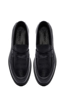 Male Black Leather Casual Loafers | Derimod