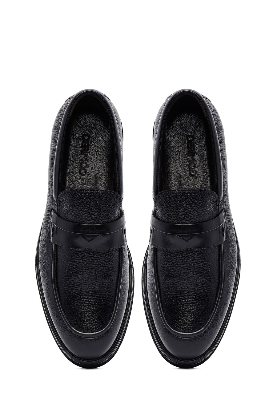 Male Black Leather Casual Loafers