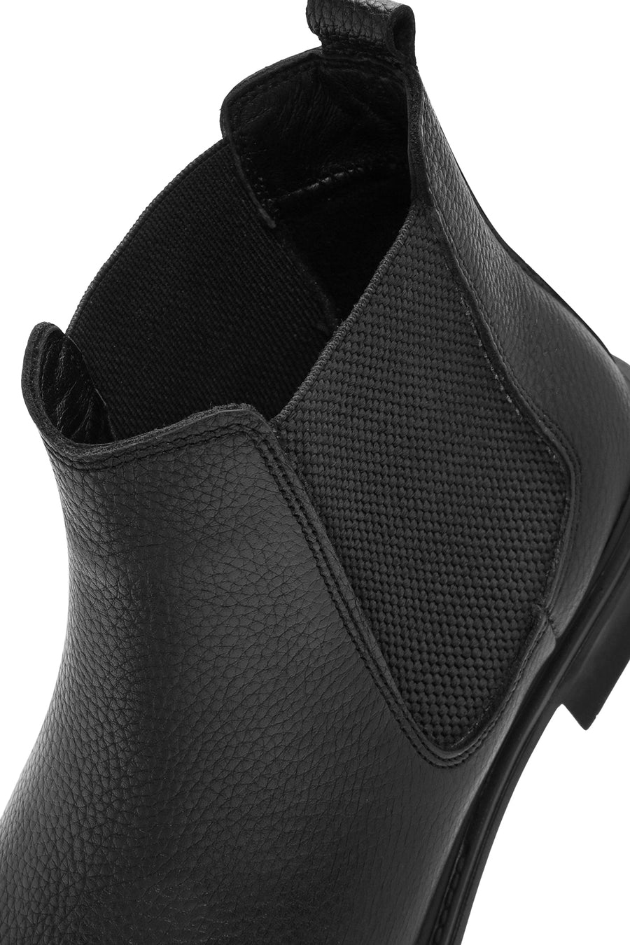 Men's Black Leather Casual Chelsea Boots