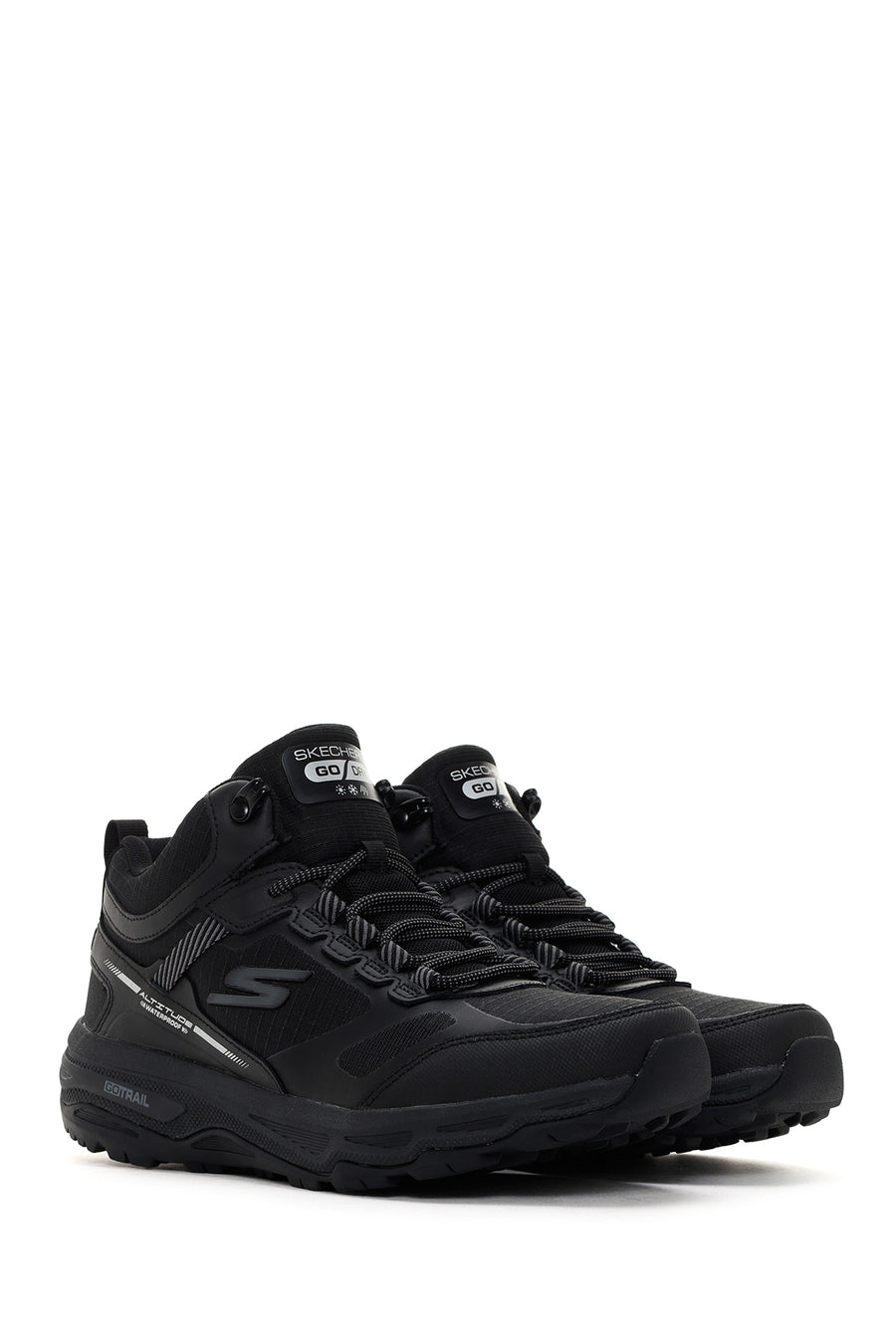 Skechers Men's Black Go Run Trail Altitude-Water Thick Soled Sneaker