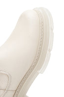 Women's Beige Zippered Leather Boots | Derimod