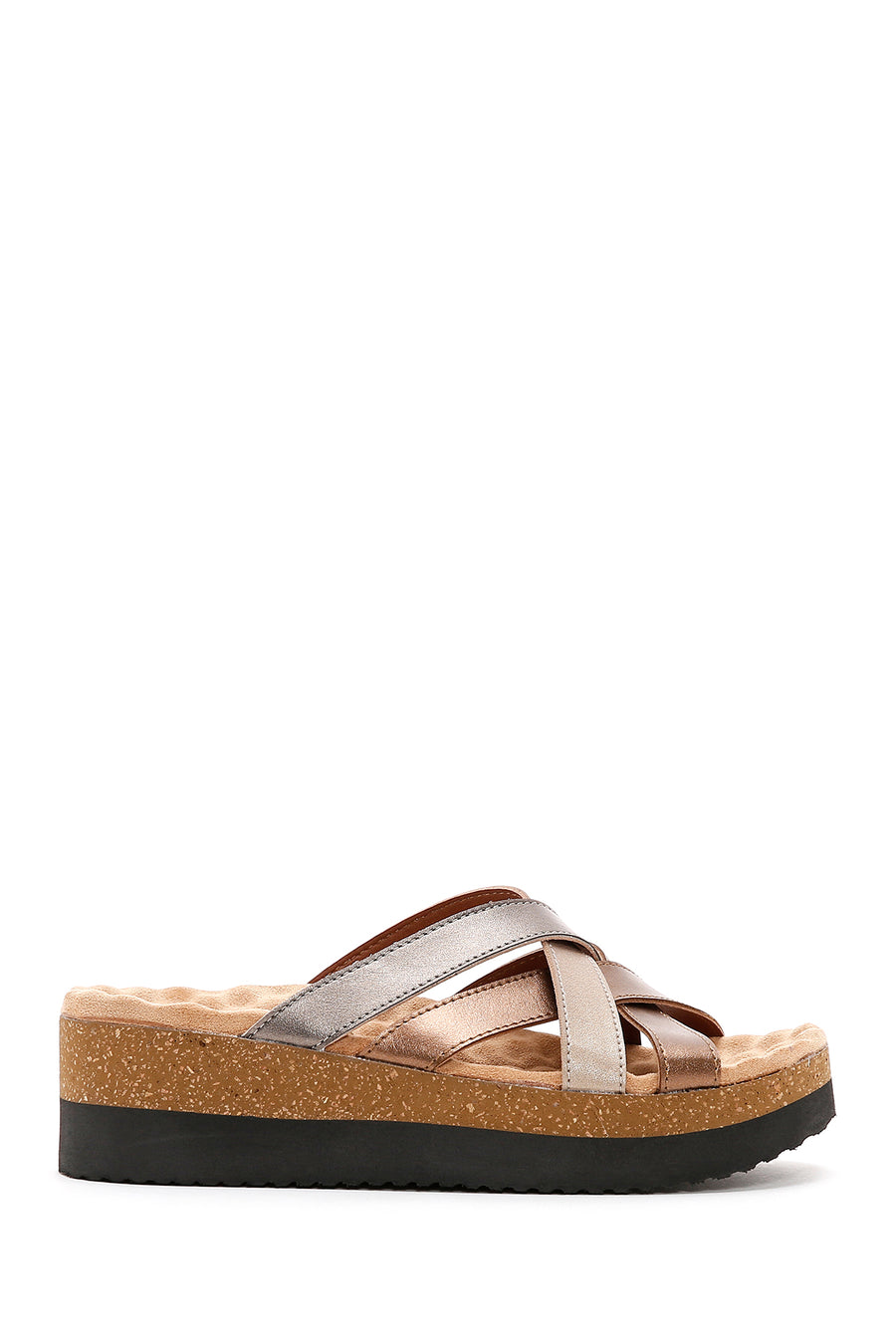 Women's Bronze Thick Soled Comfort Slippers 23SFE235514 | Derimod