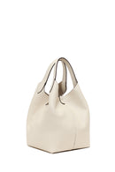 Woman Cream Casual Leather Shoulder Bag | Derimod