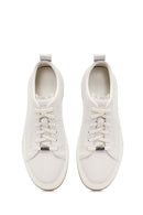 Erkek Beyaz Bağcıklı Deri Sneaker | Derimod