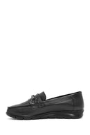 Kadın Siyah Toka Detaylı Deri Comfort Loafer | Derimod