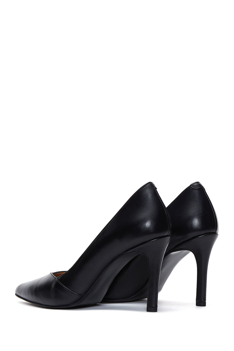 Kadın Siyah İnce Topuklu Deri Stiletto