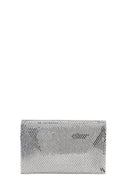 Woman Silver Chain-Strap Stone-Embellished Evening Bag | Derimod