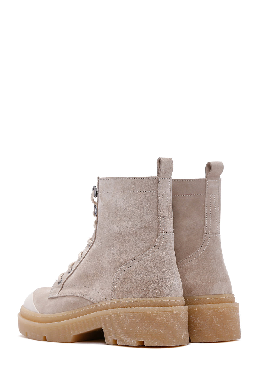 Women's Beige Suede Leather Boots