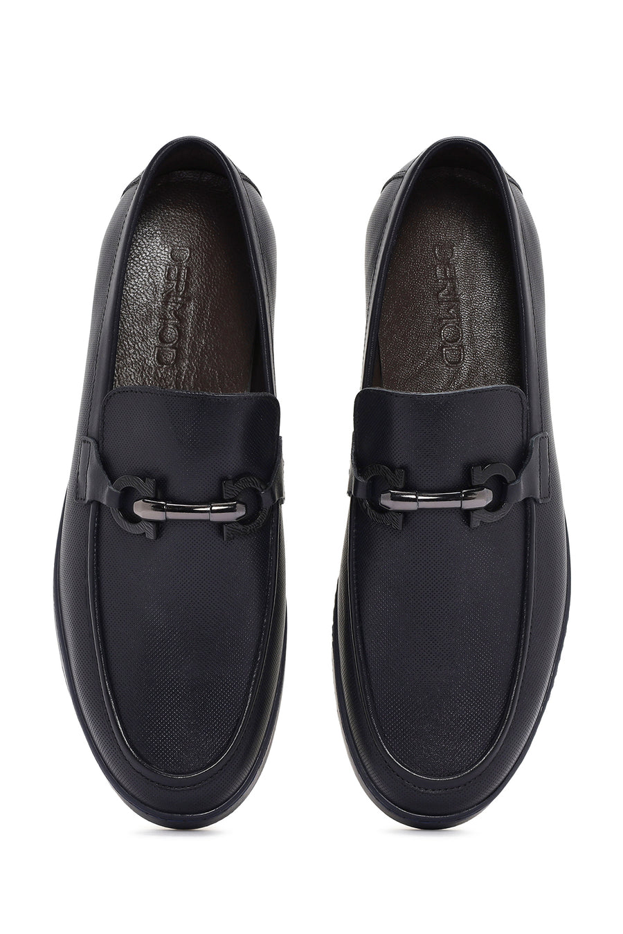 Erkek Lacivert Deri Casual Loafer
