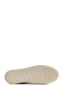 Woman Beige Lace-up Patterned Leather Sneaker | Derimod