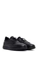 Male Black Lace-Up Thick-Soled Leather Casual Shoes | Derimod