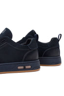 Erkek Lacivert Bağcıklı Nubuk Deri Sneaker | Derimod