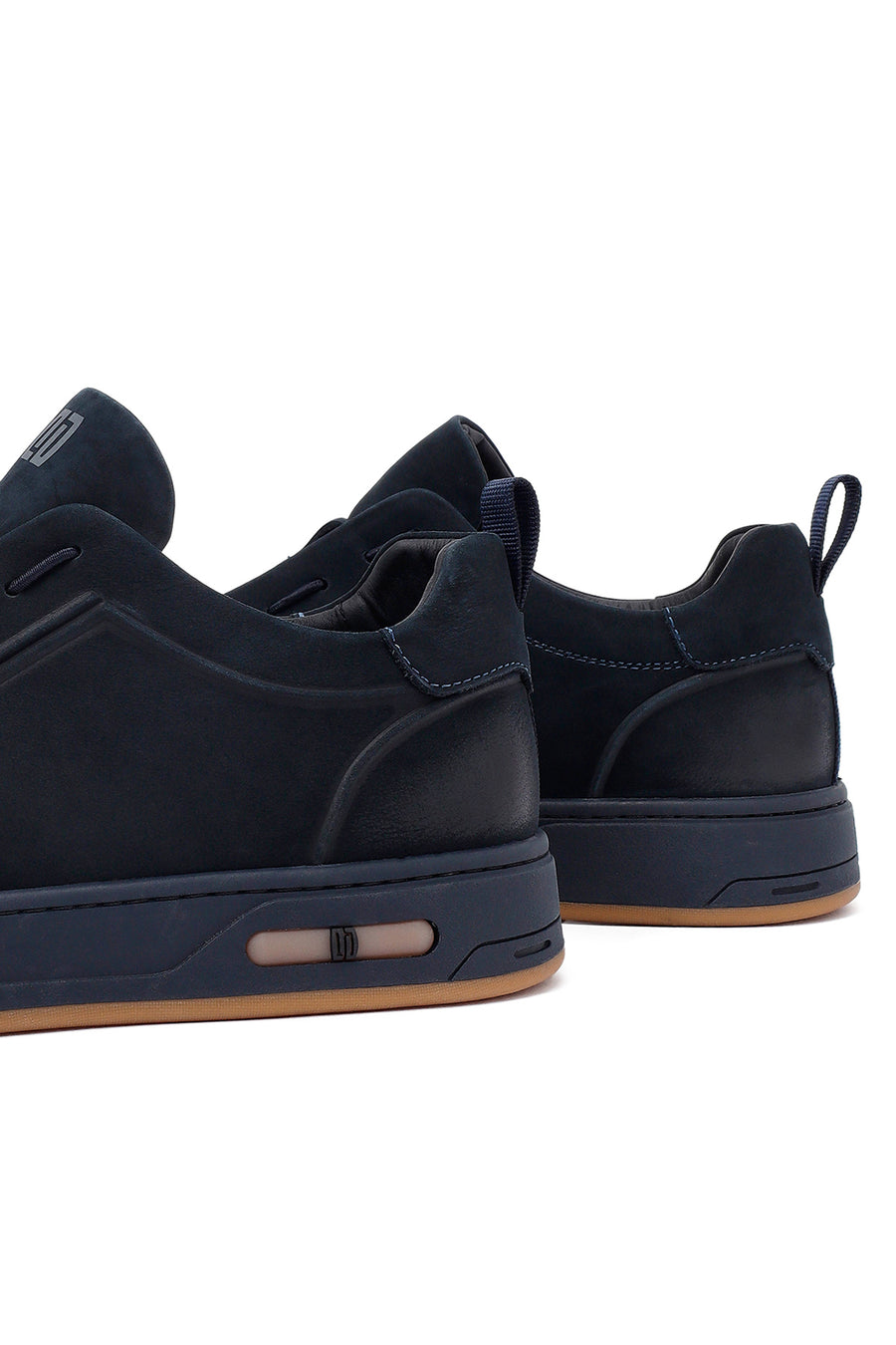 Erkek Lacivert Bağcıklı Nubuk Deri Sneaker