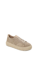 Woman Beige Lace-up Suede Leather Sneaker | Derimod