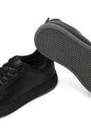 Erkek Siyah Bağcıklı Deri Sneaker | Derimod