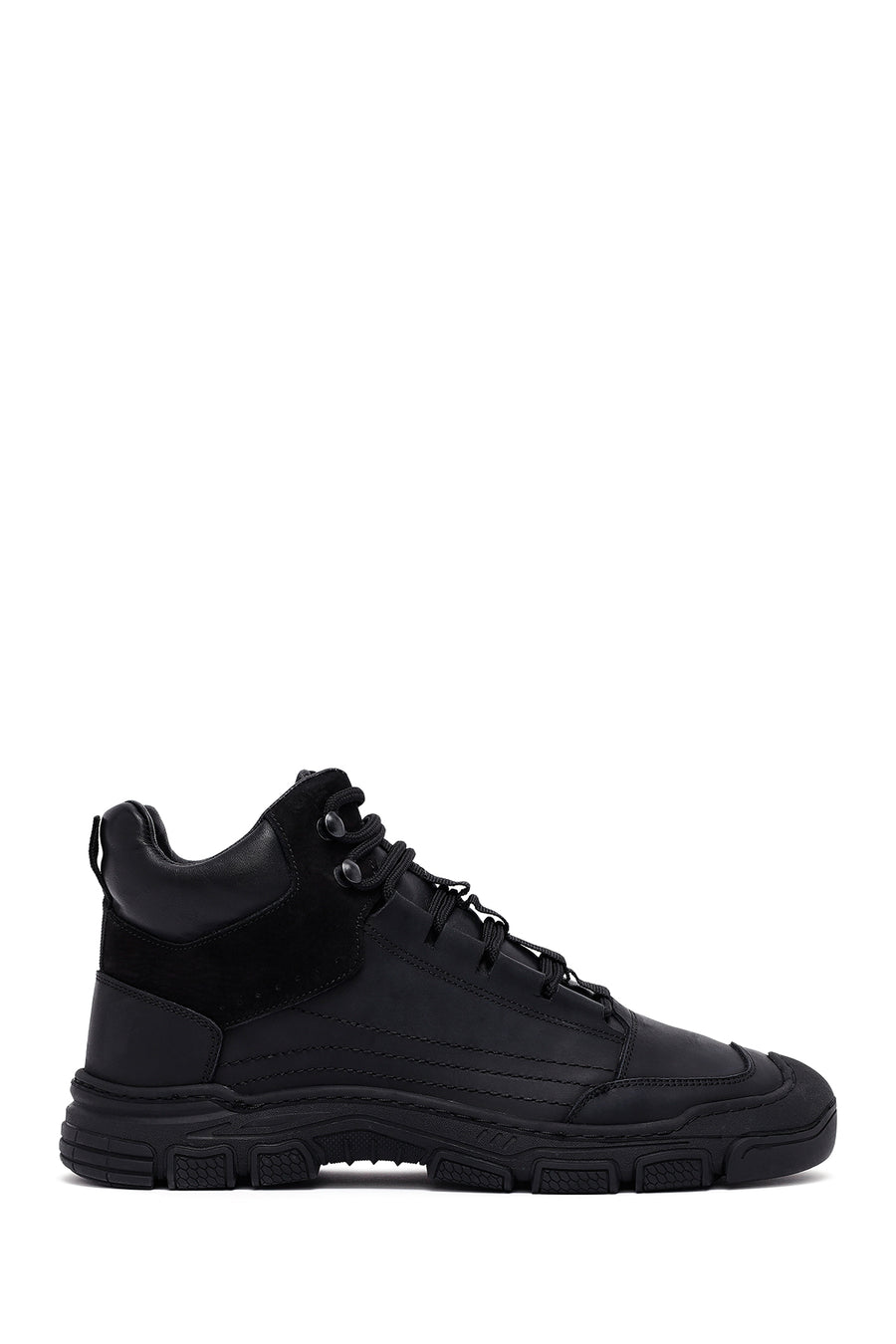 Men's Black Lace-Up Leather Casual Boots 25WFD660718 | Derimod