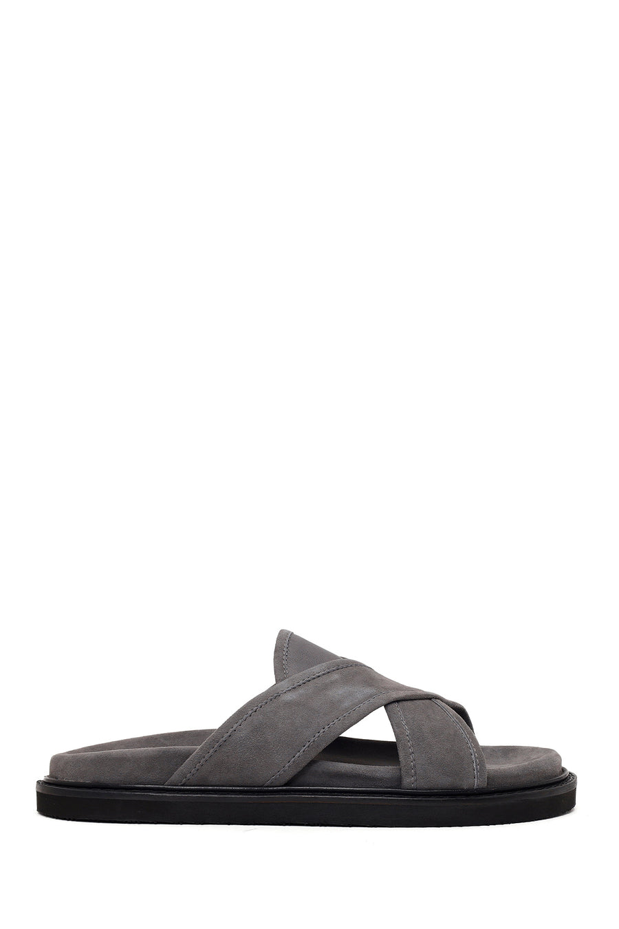 Male Grey Suede Slipper 26SFD626410 | Derimod