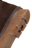 Male Brown Lace-Up Thick-Soled Nubuck Leather Boots | Derimod