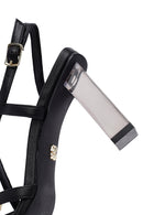 Woman Black Buckled Transparent Thick Heel Sandals | Derimod