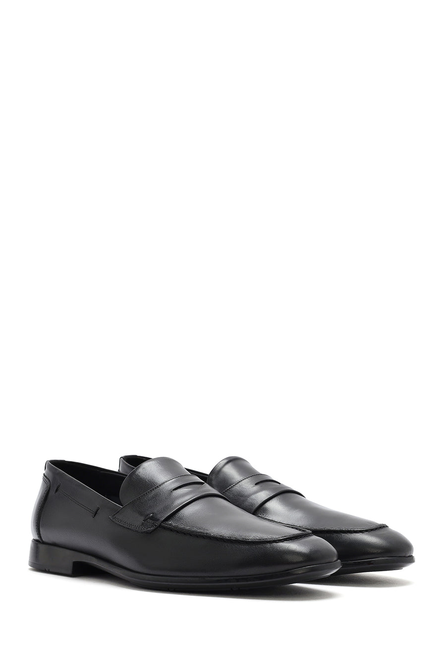 Men's Black Leather Casual Loafer