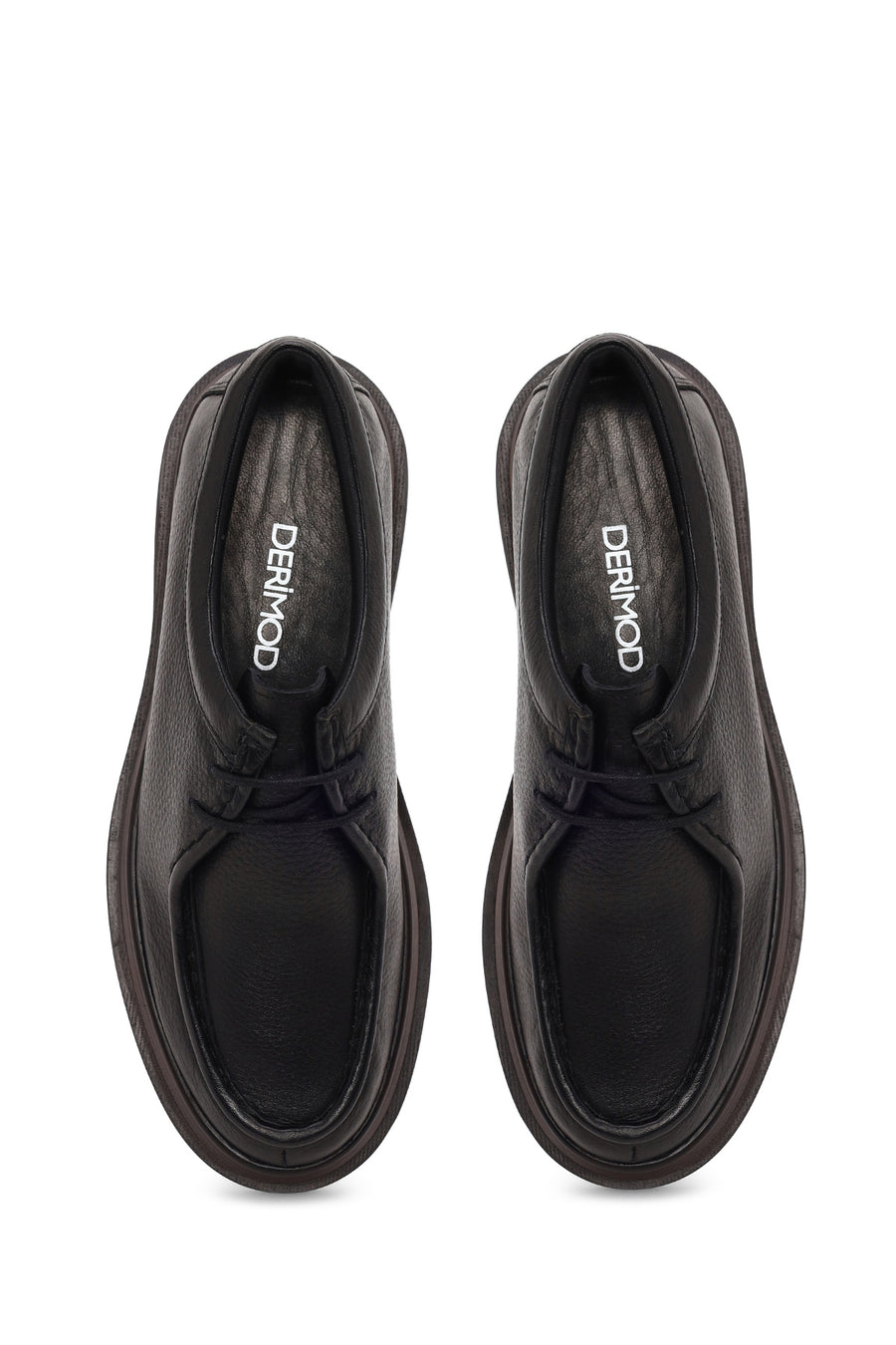 Male Black Lace-up Leather Casual Shoes