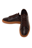 Male Brown Lace-up Leather Sneaker | Derimod