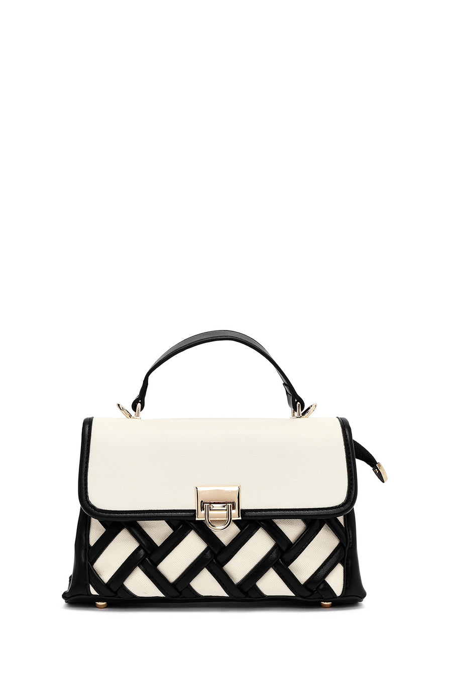 Women's Beige Long Strap Patterned Handbag