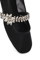Woman Black Embellished Ballet Flat | Derimod