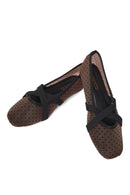 Woman Brown Patterned Fabric Ballet Flats | Derimod
