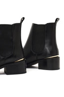 Woman Black Leather Chelsea Boots | Derimod