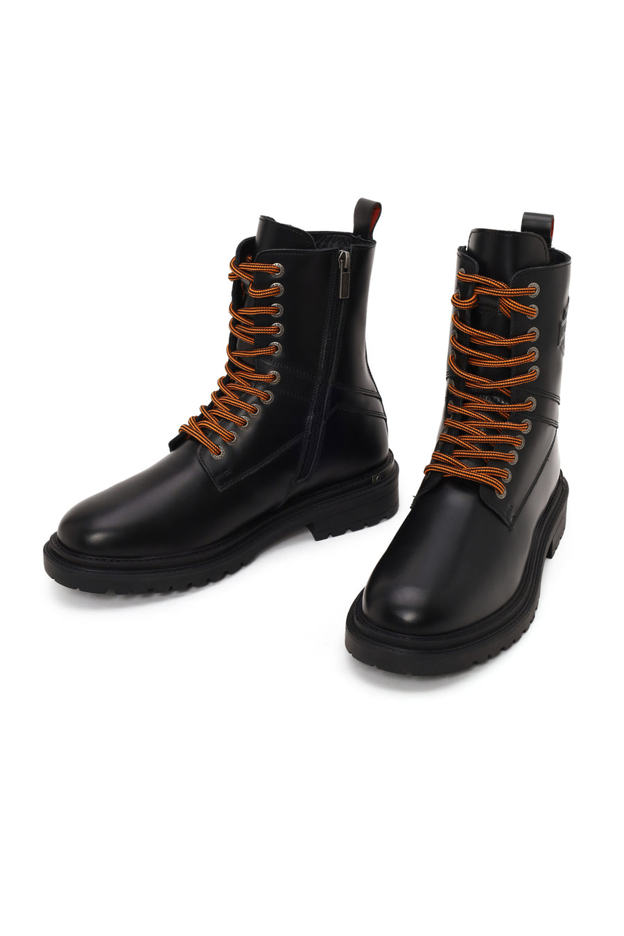 Harley Davidson Male Black Coro Zip Closure Leather Combat Boots