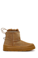 Women's Brown Thick Soled Suede Leather Teddy Boots | Derimod