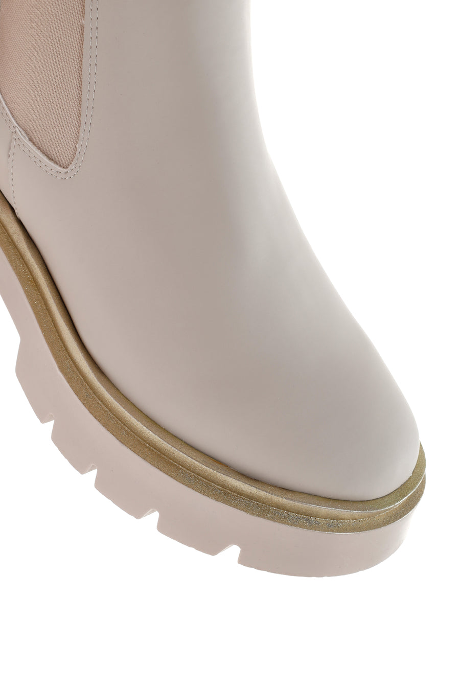 Women's Beige Thick Soled Chelsea Boots