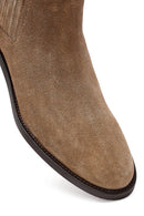 Woman Mink Suede Leather Chelsea Boots | Derimod