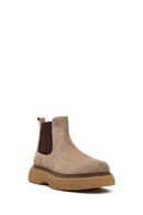 Men's Mink Thick-Soled Suede Leather Chelsea Boot | Derimod