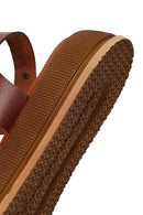 Woman Brown Buckled Thick-Soled Leather Sandal | Derimod