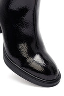Woman Black Zip Closure Chunky-Heeled Boots | Derimod